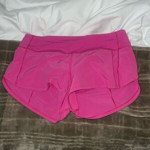 Pink size 6 speed up Lululemon shorts